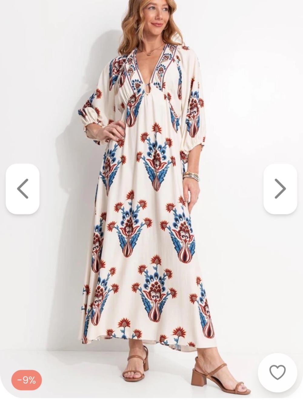 FarmRio Print V-Neck Maxi Dress
